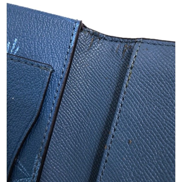 Coach Wristlet Blue Star Canyon Corner Zip Wallet 4"x6" Patriotic USA Leather - Picture 7 of 8